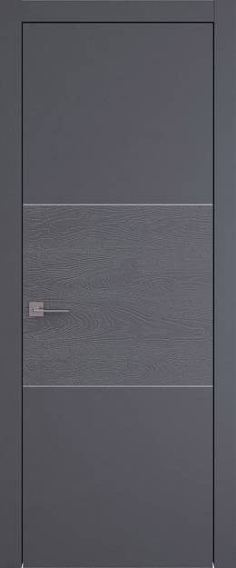 Межкомнатная дверь Tivoli В-2, цвет - Графитово-серая эмаль-эмаль по шпону (RAL 7024), Без стекла (ДГ)