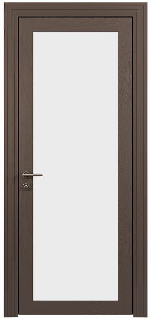 Межкомнатная дверь Tivoli З-1, цвет - Коричневый Тик эмаль по шпону (RAL 050-50-10), Со стеклом (ДО)