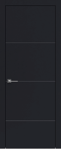 Межкомнатная дверь Tivoli Г-2, цвет - Черная эмаль (RAL 9004), Без стекла (ДГ)