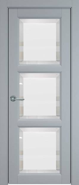 Межкомнатная дверь Milano, цвет - Серебристо-серая эмаль (RAL 7045), Со стеклом (ДО)