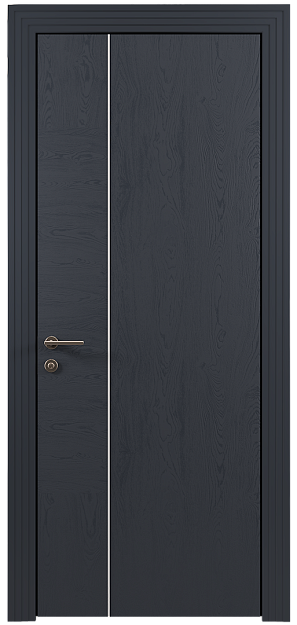 Межкомнатная дверь Tivoli В-1, цвет - Графитово-серая эмаль по шпону (RAL 7024), Без стекла (ДГ)
