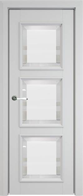 Межкомнатная дверь Milano LUX, цвет - Серая эмаль (RAL 7047), Со стеклом (ДО)