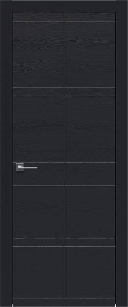 Межкомнатная дверь Tivoli Е-2 Книжка, цвет - Черная эмаль по шпону (RAL 9004), Без стекла (ДГ)