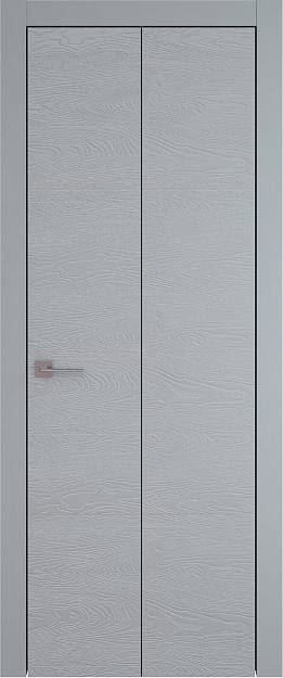 Межкомнатная дверь Tivoli Г-2 Книжка, цвет - Серебристо-серая эмаль по шпону (RAL 7045), Без стекла (ДГ)