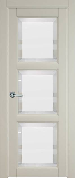 Межкомнатная дверь Milano, цвет - Серо-оливковая эмаль (RAL 7032), Со стеклом (ДО)