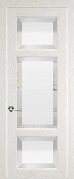 Межкомнатная дверь Siena, цвет - Белый ясень (nano-flex), Со стеклом (ДО)