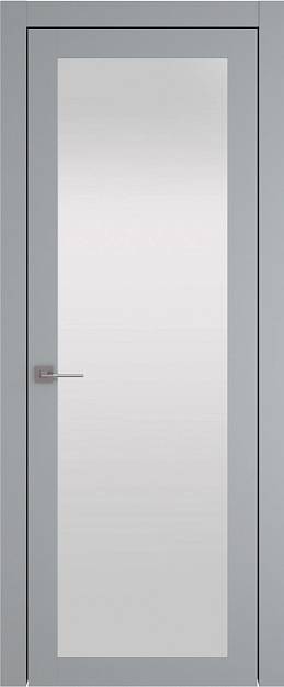 Межкомнатная дверь Tivoli З-2, цвет - Серебристо-серая эмаль (RAL 7045), Со стеклом (ДО)