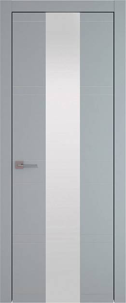 Межкомнатная дверь Tivoli Ж-2, цвет - Серебристо-серая эмаль (RAL 7045), Со стеклом (ДО)