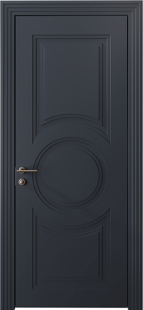 Межкомнатная дверь Ravenna Neo Classic Scalino, цвет - Графитово-серая эмаль (RAL 7024), Без стекла (ДГ)