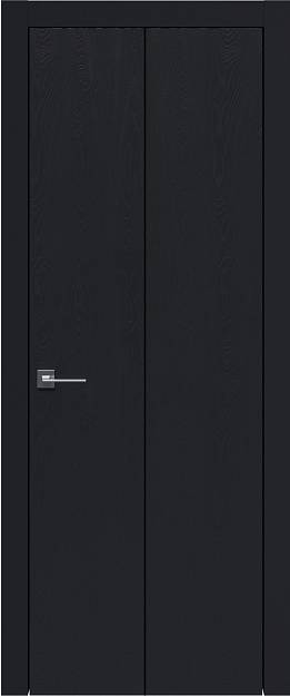 Межкомнатная дверь Tivoli А-1 Книжка, цвет - Черная эмаль по шпону (RAL 9004), Без стекла (ДГ)