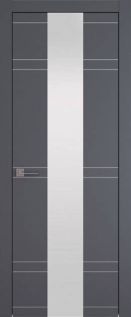 Межкомнатная дверь Tivoli Ж-4, цвет - Графитово-серая эмаль (RAL 7024), Со стеклом (ДО)