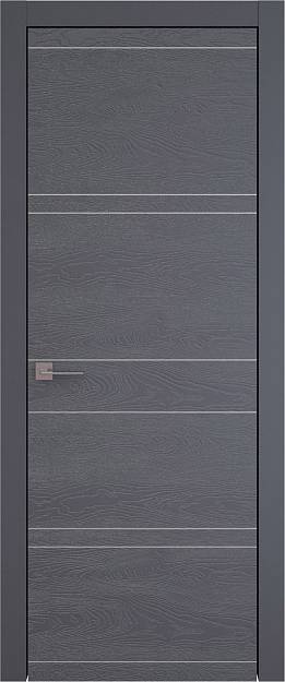 Межкомнатная дверь Tivoli Е-2, цвет - Графитово-серая эмаль по шпону (RAL 7024), Без стекла (ДГ)