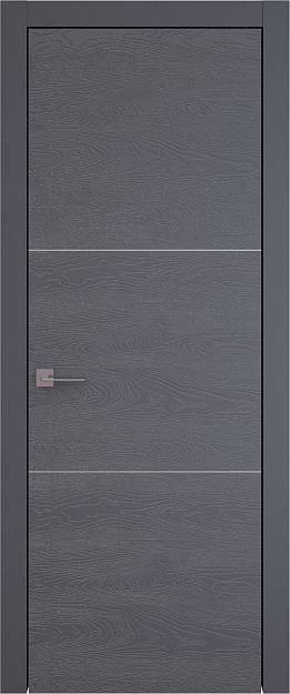 Межкомнатная дверь Tivoli В-2, цвет - Графитово-серая эмаль по шпону (RAL 7024), Без стекла (ДГ)