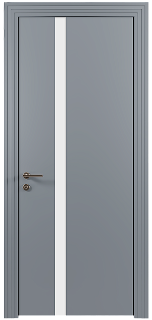 Межкомнатная дверь Tivoli Д-1, цвет - Серебристо-серая эмаль (RAL 7045), Без стекла (ДГ)