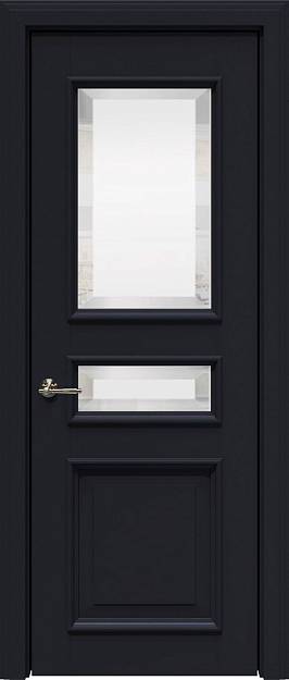 Межкомнатная дверь Imperia-R LUX, цвет - Черная эмаль (RAL 9004), Со стеклом (ДО)