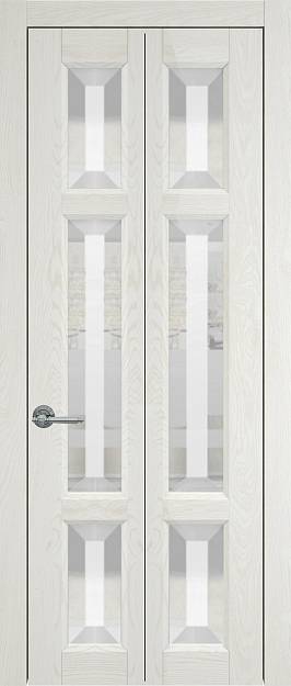 Межкомнатная дверь Porta Classic Siena, цвет - Белый ясень nano-flex, Со стеклом (ДО)