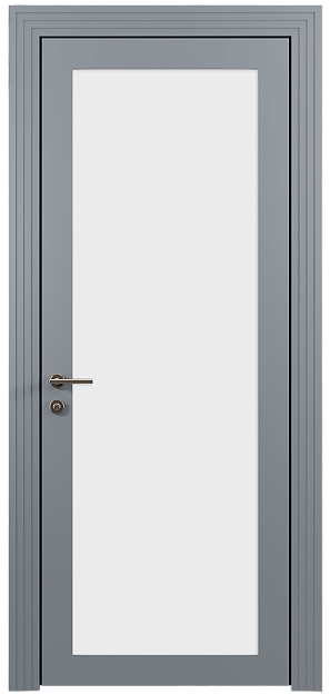Межкомнатная дверь Tivoli З-1, цвет - Серебристо-серая эмаль (RAL 7045), Со стеклом (ДО)