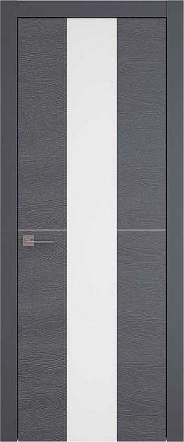 Межкомнатная дверь Tivoli Ж-3, цвет - Графитово-серая эмаль по шпону (RAL 7024), Со стеклом (ДО)
