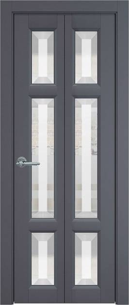 Межкомнатная дверь Porta Classic Siena, цвет - Графитово-серая эмаль (RAL 7024), Со стеклом (ДО)