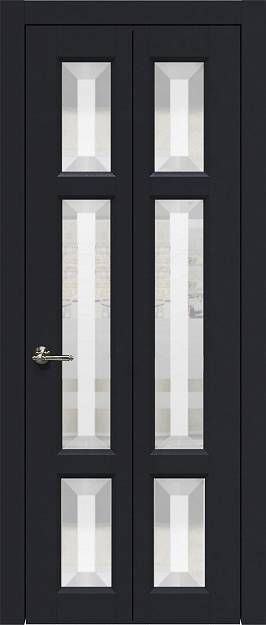 Межкомнатная дверь Porta Classic Siena, цвет - Черная эмаль (RAL 9004), Со стеклом (ДО)